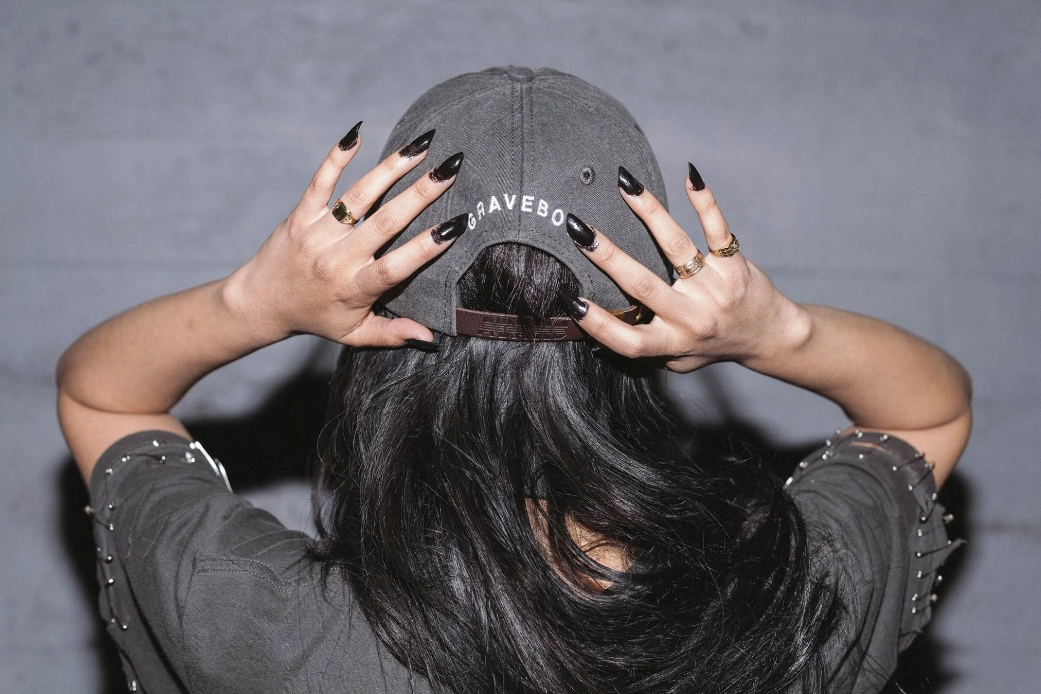 Graveboy Dad Hat - Washed Black - Image 4
